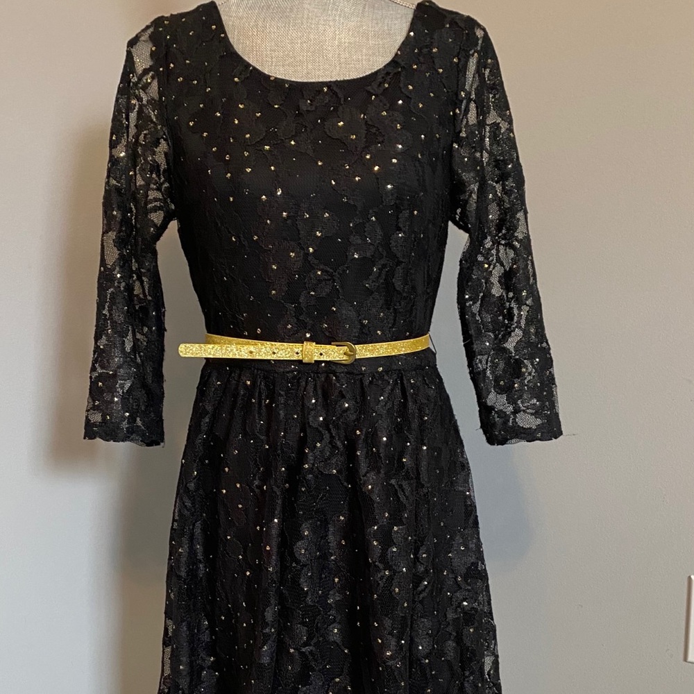 Sparkly dress with belt